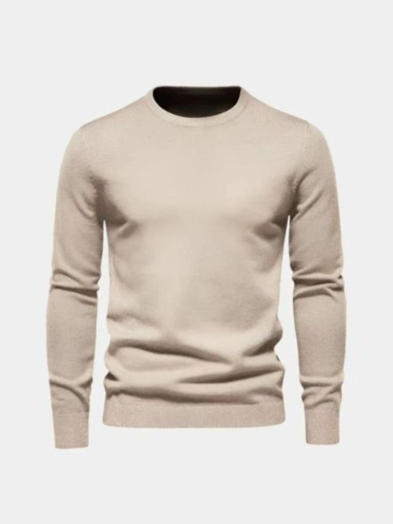 Solid Crew Neck Sweater for Men | Cross & Crown