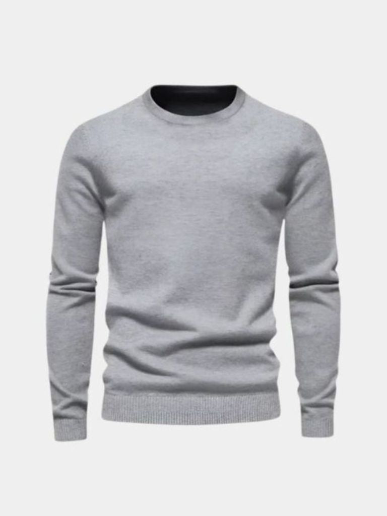 Solid Crew Neck Sweater for Men | Cross & Crown