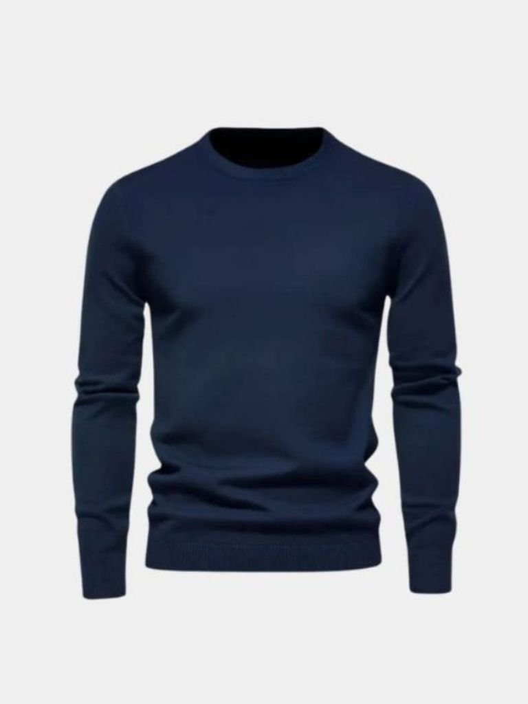 Solid Crew Neck Sweater for Men | Cross & Crown