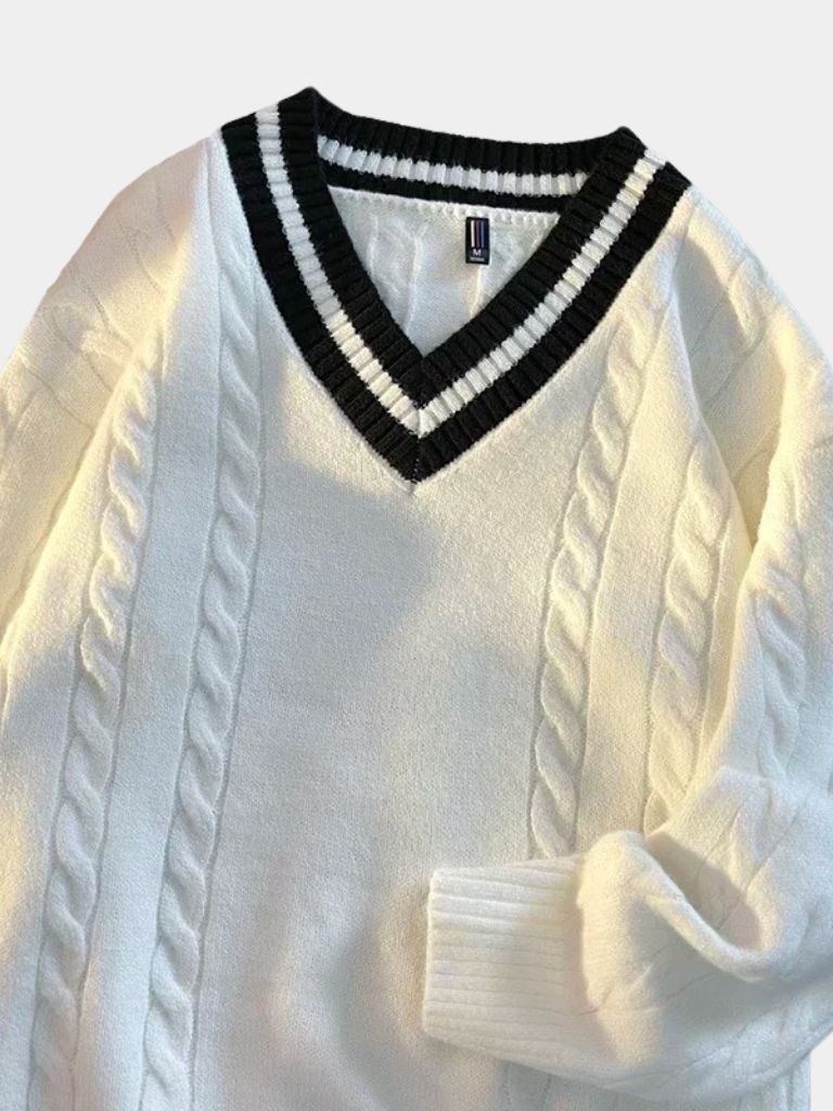 Minimalist V - Neck Sweater - Cross & Crown - Cross & Crown