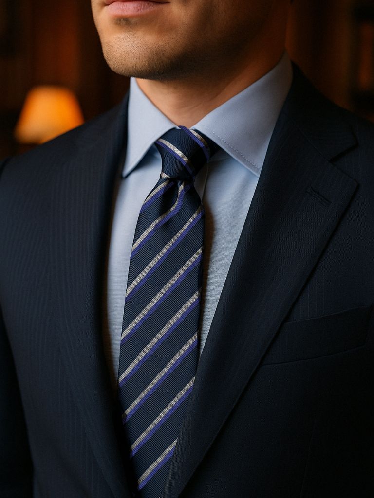 Navy Ledger Tie – Cross & Crown - Cross & Crown