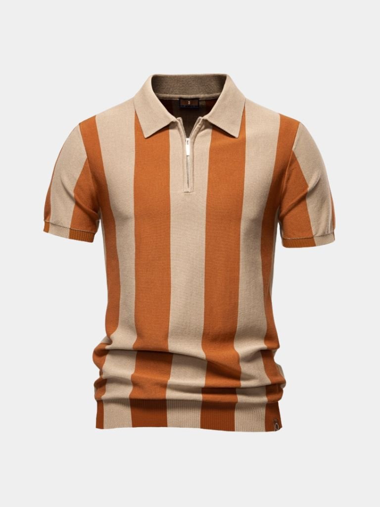 Navy Stripe Polo - Cross & Crown - Cross & Crown