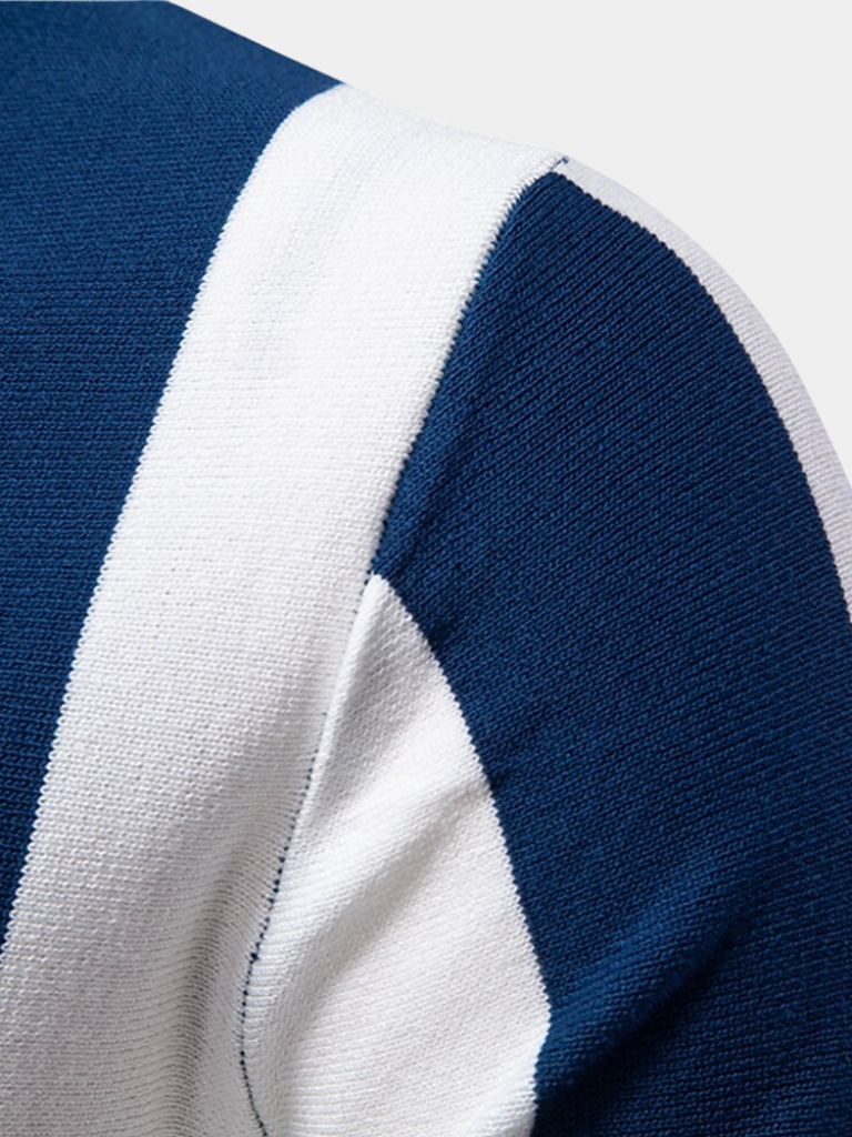 Navy Stripe Polo - Cross & Crown - Cross & Crown