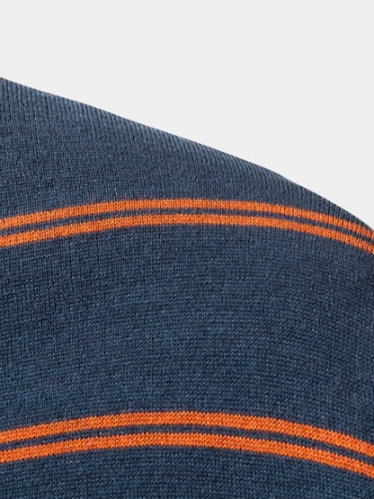 Navy Sunset Striped Polo - Cross & Crown - Cross & Crown