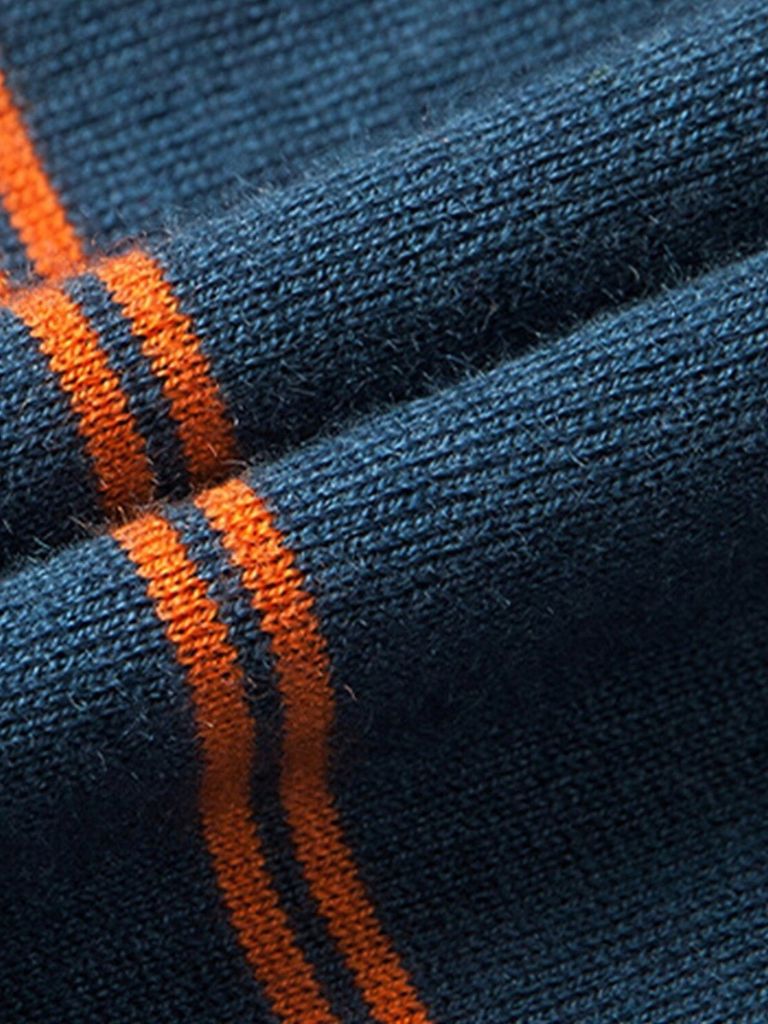 Navy Sunset Striped Polo - Cross & Crown - Cross & Crown