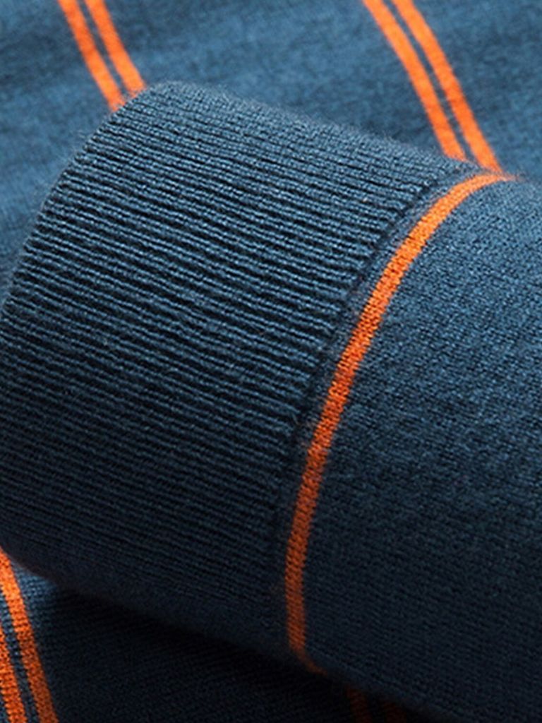 Navy Sunset Striped Polo - Cross & Crown - Cross & Crown