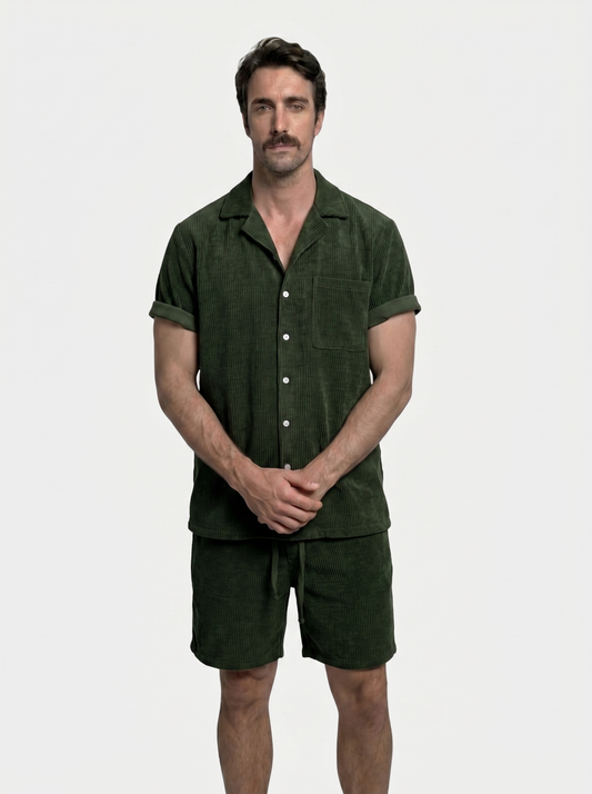 Summer Corduroy Set Shorts and Shirt - Cross & Crown