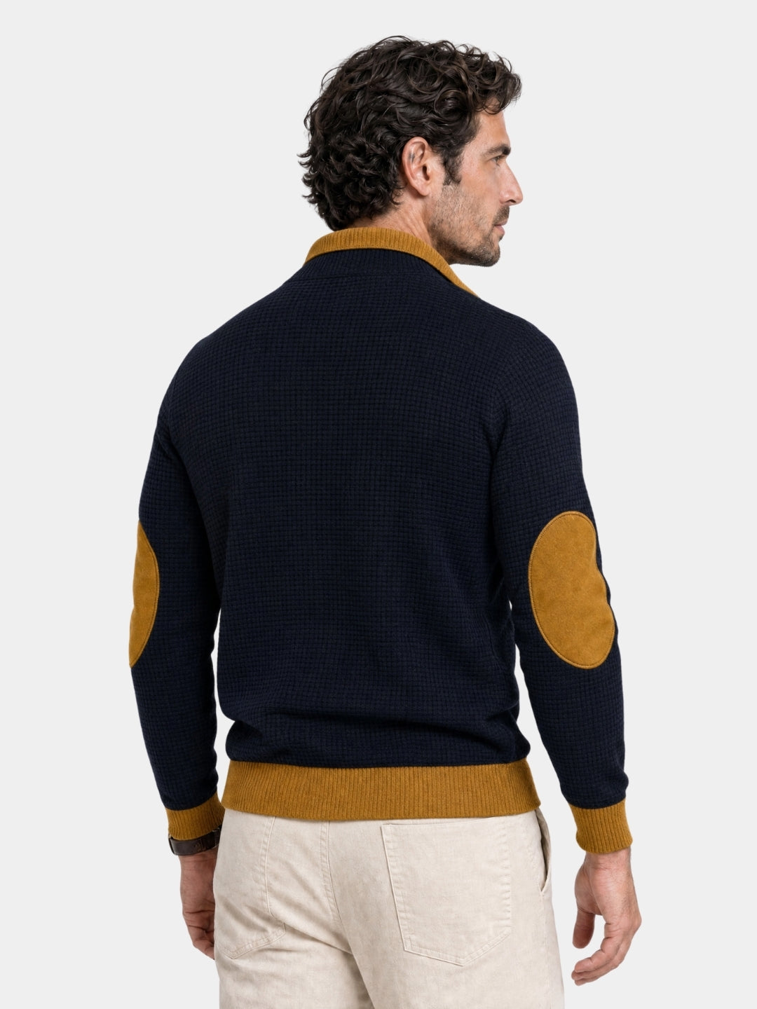 Explorer-trui met hoge kraag en kwart-ritssluiting - Cross & Crown