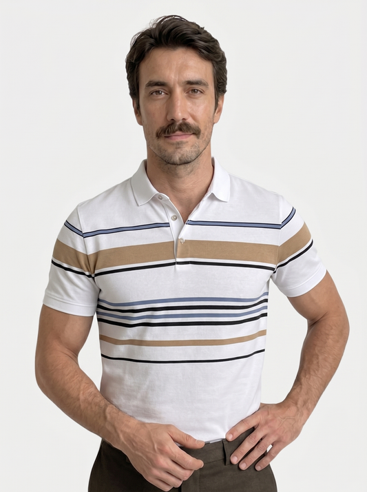 Sunset Stripe Polo – Cross & Crown