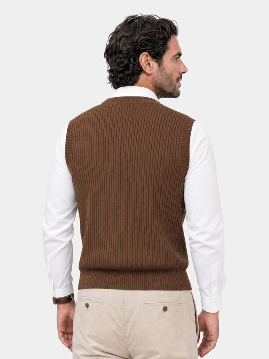 Gebreid vest zonder mouwen - Cross & Crown
