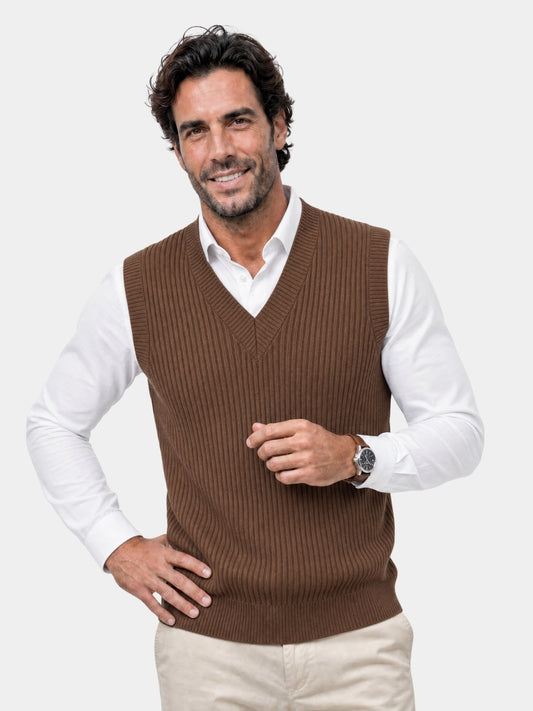 Gebreid vest zonder mouwen - Cross & Crown