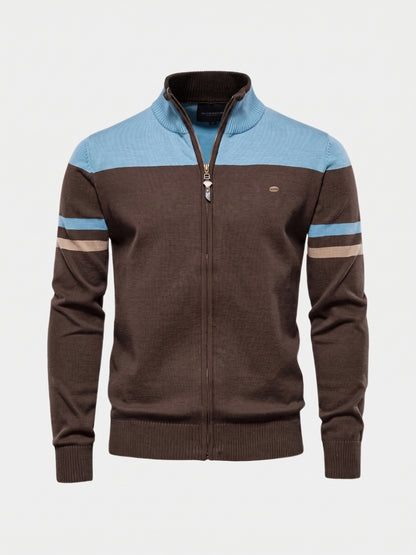 Gebreid vest met rits en opstaande kraag - Cross & Crown