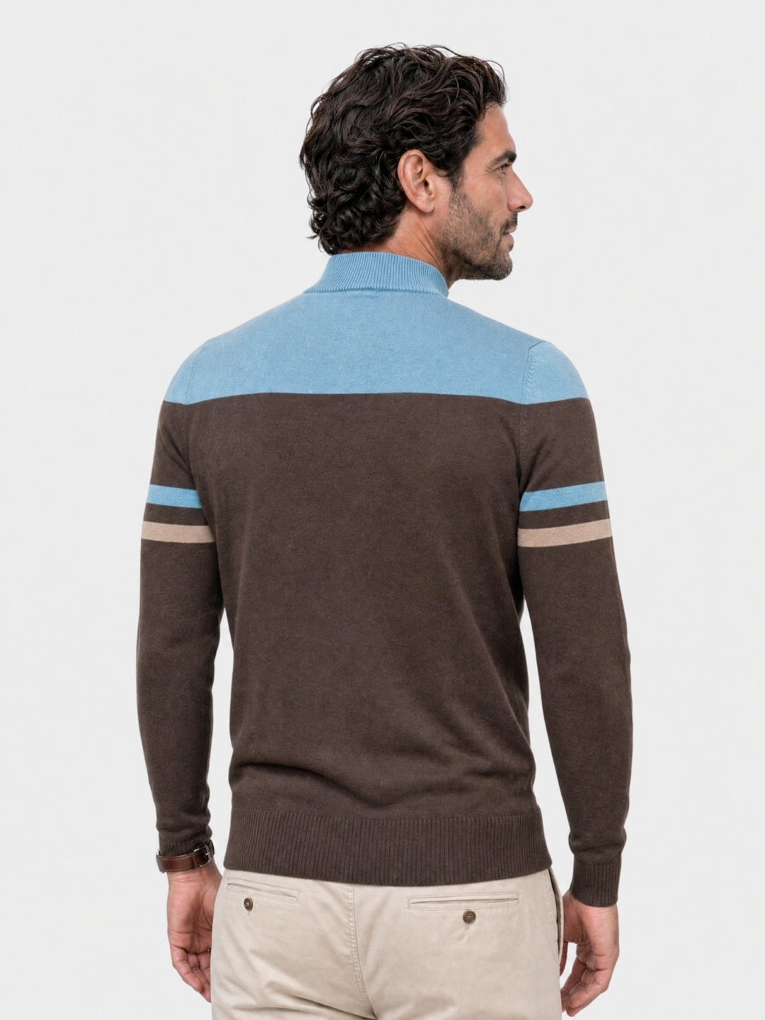 Gebreid vest met rits en opstaande kraag - Cross & Crown