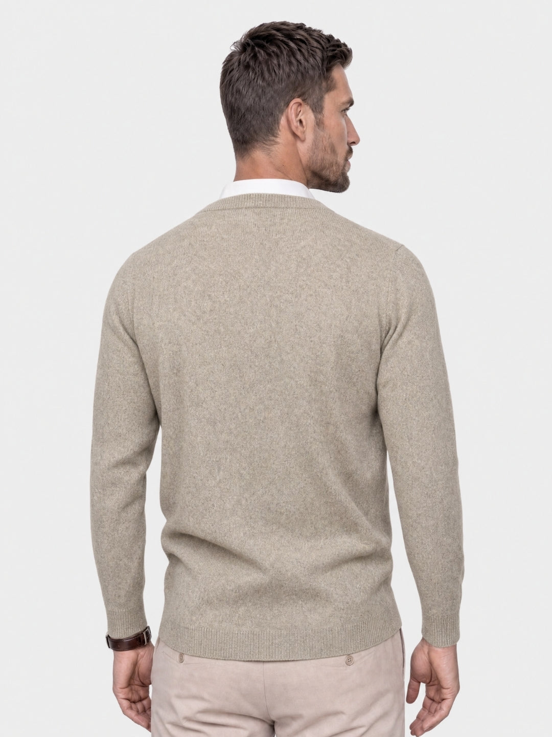 Strick-Cardigan aus 100 % Merinowolle mit V-Ausschnitt – Cross & Crown