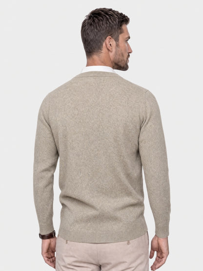 Strick-Cardigan aus 100 % Merinowolle mit V-Ausschnitt – Cross & Crown