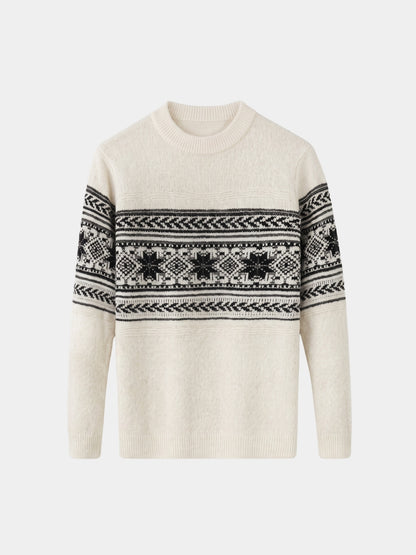 Pullover aus 100 % Wolle mit Fair-Isle-Muster – Cross & Crown