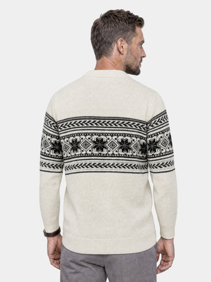 Pullover aus 100 % Wolle mit Fair-Isle-Muster – Cross & Crown