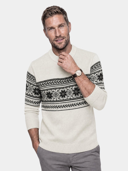 Pullover aus 100 % Wolle mit Fair-Isle-Muster – Cross & Crown