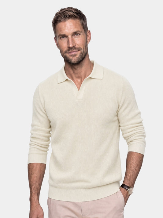 Essential V-Neck Polo Pullover - Cross & Crown