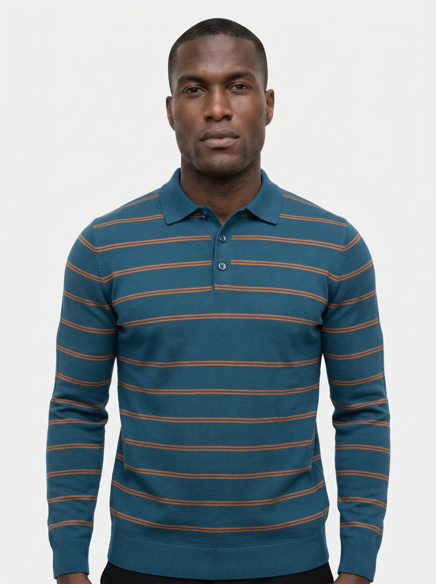 Navy Sunset Striped Polo - Cross & Crown