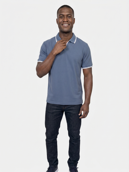 Timeless Black V-Neck Polo - Cross & Crown