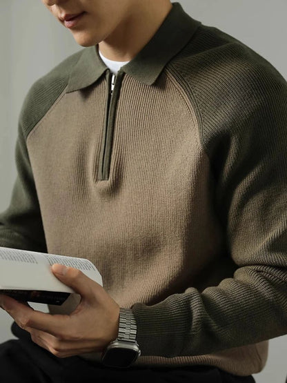 Raglan Quarter Zip Sweater - Cross & Crown - Cross & Crown