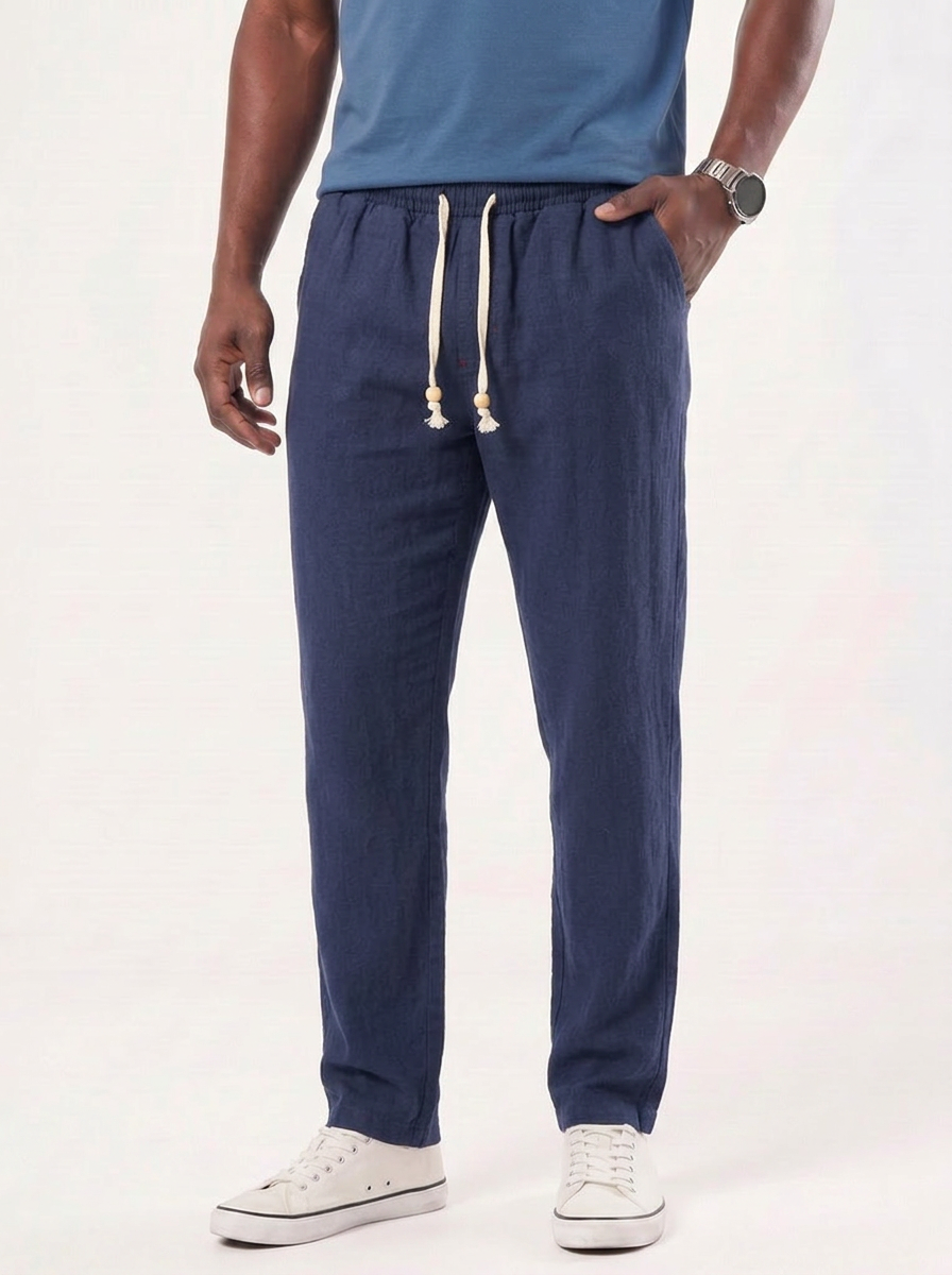 Azure Coast Linen Trousers - Cross & Crown