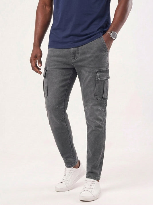 Denim Jeans Cargo Trousers - Cross & Crown