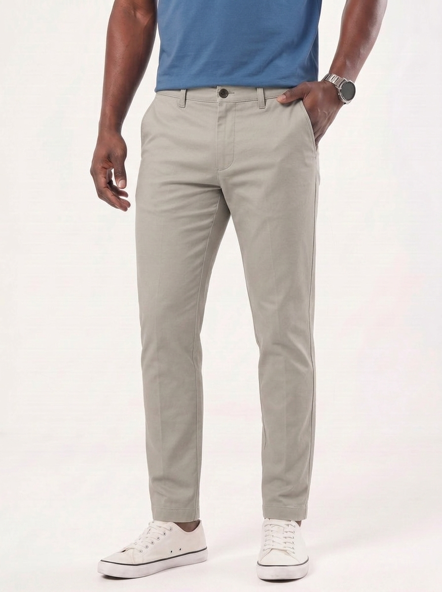 Model photo - Casual Slim Fit Trousers