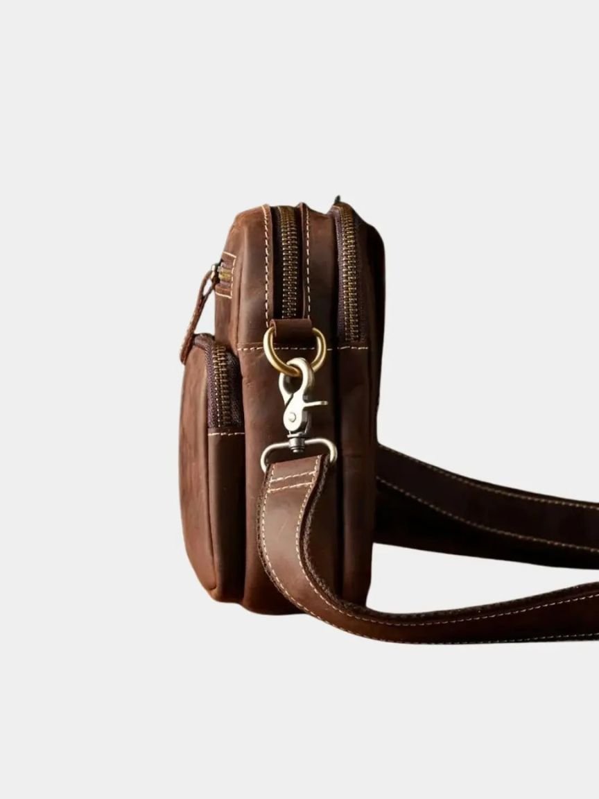 Retro Leather Men's Shoulder Bag - Cross & Crown - Cross & Crown