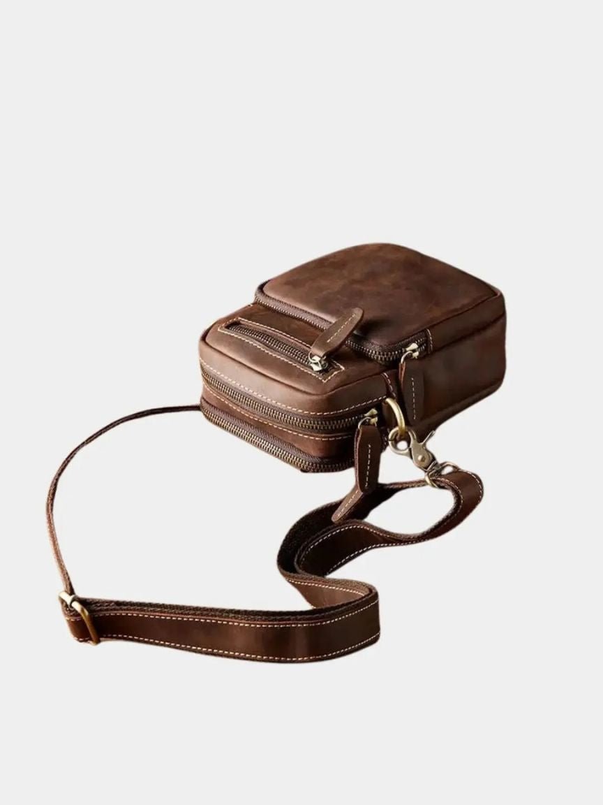 Retro Leather Men's Shoulder Bag - Cross & Crown - Cross & Crown