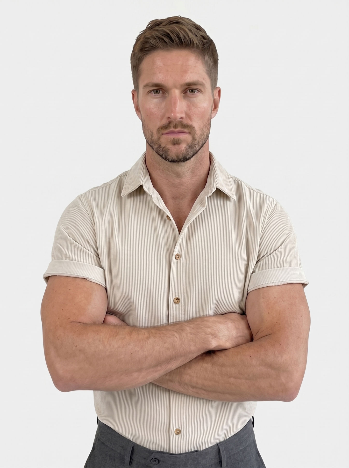 Minimalist Corduroy Shirt - Cross & Crown