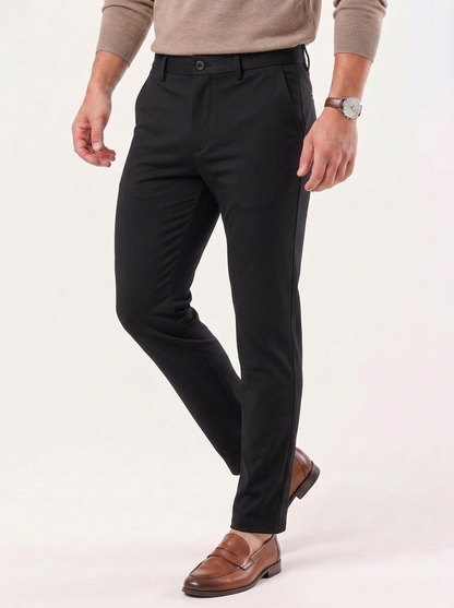 Bamboo Fiber Minimalist Straight Trousers - Cross & Crown