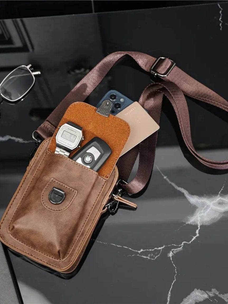 Vintage Mini Leather Crossbody Shoulder Bag - Cross & Crown - Cross & Crown