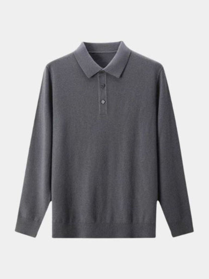 Wool Knit Button Up Polo Pullover - Cross & Crown - Cross & Crown