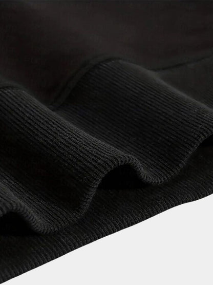 Zip Black Lapel Sports Hoodie Sweatshirt - Cross & Crown - Cross & Crown