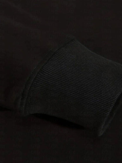 Zip Black Lapel Sports Hoodie Sweatshirt - Cross & Crown - Cross & Crown