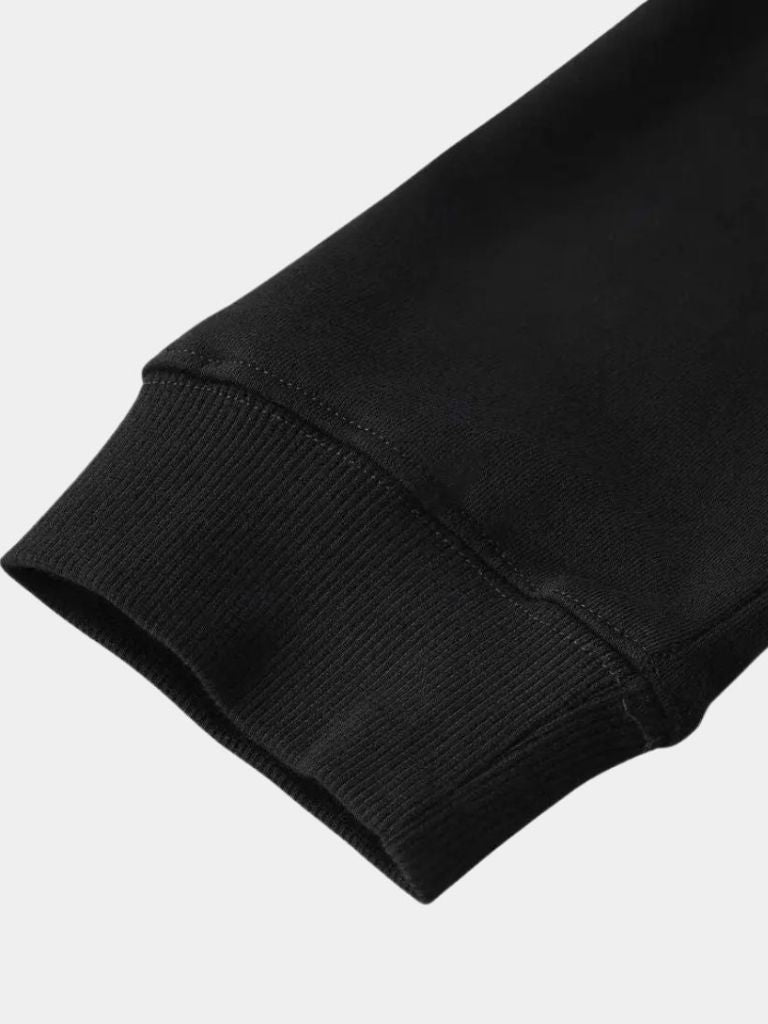 Zip Black Lapel Sports Hoodie Sweatshirt - Cross & Crown - Cross & Crown