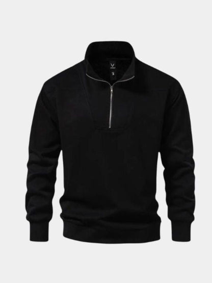 Zip Black Lapel Sports Hoodie Sweatshirt - Cross & Crown - Cross & Crown